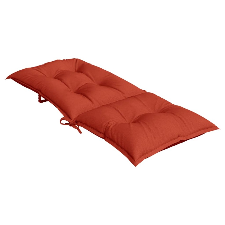 Cojines silla respaldo alto 4 uds tela rojo melange 120x50x7