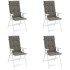 Cojines para silla respaldo alto 4 uds tela gris oscuro