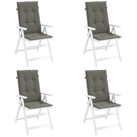 Cojines para silla respaldo alto 4 uds tela gris oscuro