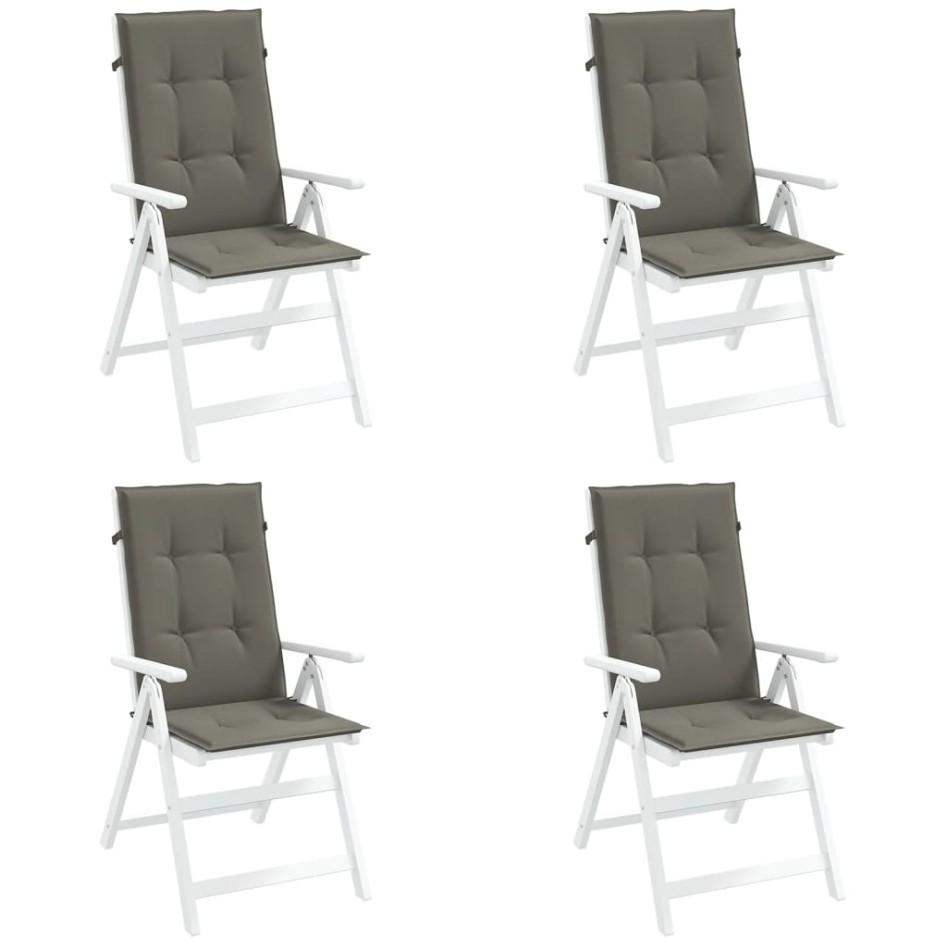 Cojines para silla respaldo alto 4 uds tela gris oscuro