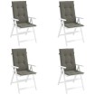 Cojines para silla respaldo alto 4 uds tela gris oscuro melange