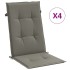 Cojines para silla respaldo alto 4 uds tela gris oscuro