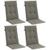 Cojines para silla respaldo alto 4 uds tela gris oscuro