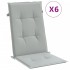 Cojines para silla respaldo alto 6 uds tela gris claro