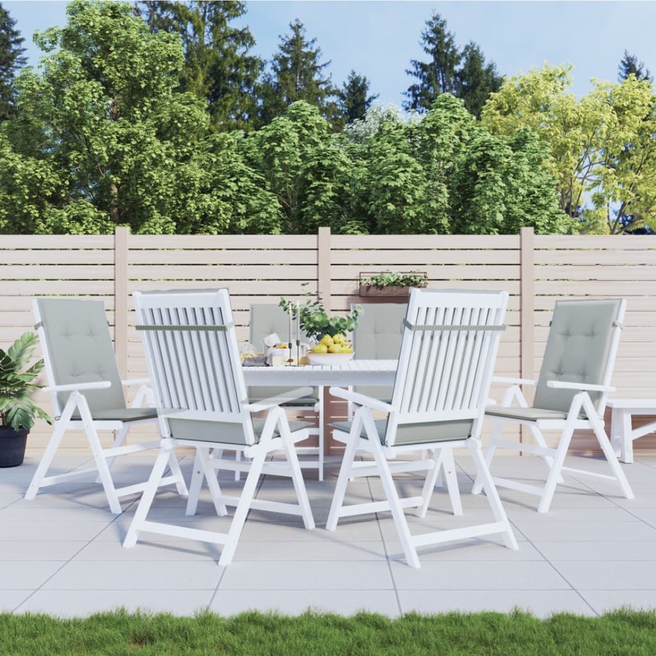 Cojines para silla respaldo alto 6 uds tela gris claro