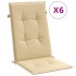 Cojines silla respaldo alto 6 uds tela beige melange