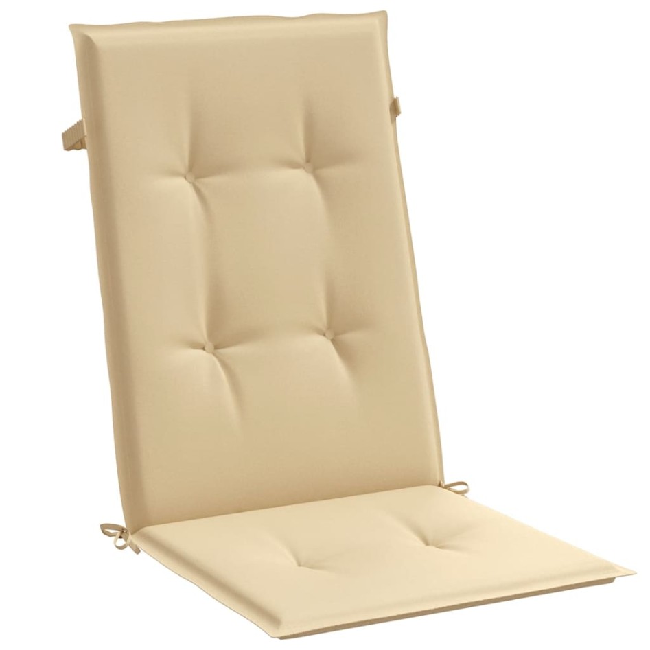 Cojines silla respaldo alto 6 uds tela beige melange