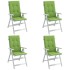 Cojines silla respaldo alto 4 uds tela verde melange