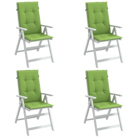 Cojines silla respaldo alto 4 uds tela verde melange