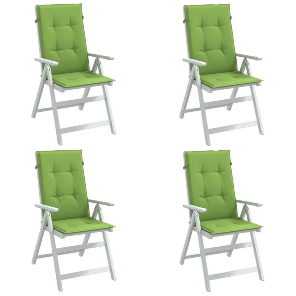 Cojines silla respaldo alto 4 uds tela verde melange
