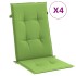 Cojines silla respaldo alto 4 uds tela verde melange