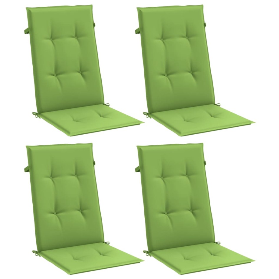 Cojines silla respaldo alto 4 uds tela verde melange