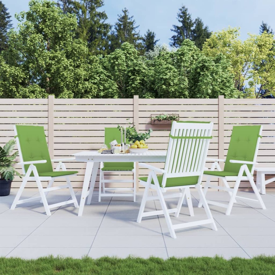 Cojines silla respaldo alto 4 uds tela verde melange