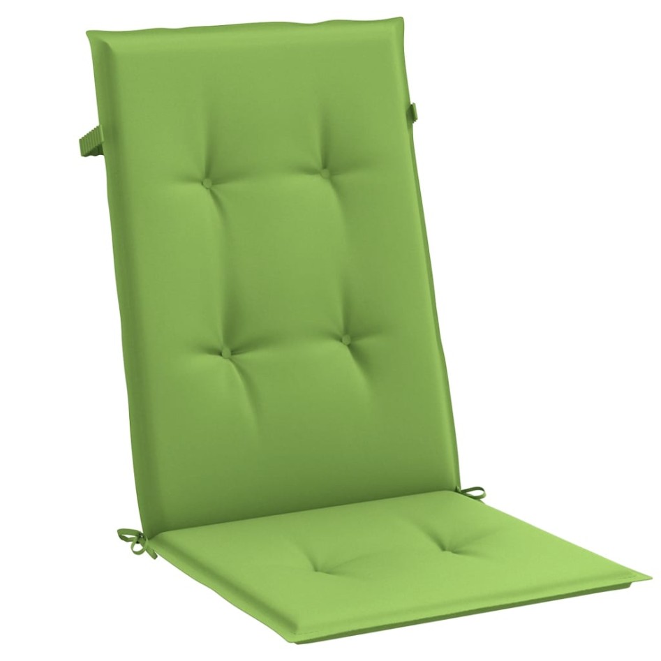 Cojines silla respaldo alto 4 uds tela verde melange