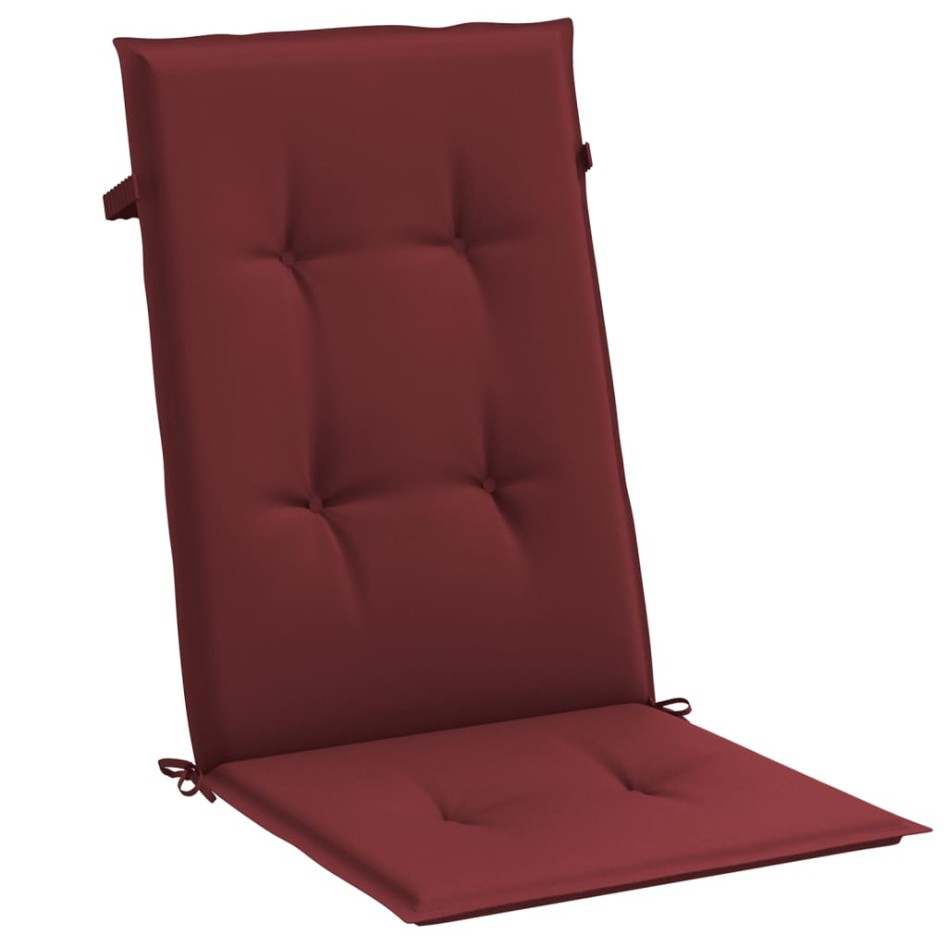 Cojines para silla respaldo alto 4 uds tela rojo tinto