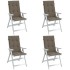 Cojines silla respaldo alto 4 uds tela taupe melange