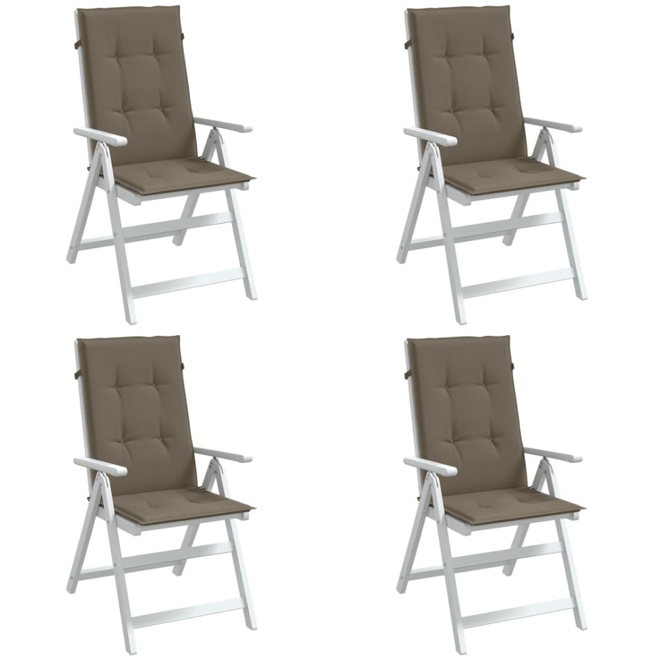 Cojines silla respaldo alto 4 uds tela taupe melange