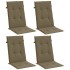 Cojines silla respaldo alto 4 uds tela taupe melange