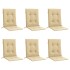 Cojines silla respaldo bajo 6 ud tela beige melange 100x50x4