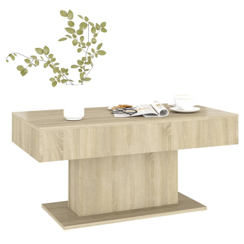 Mesa de centro madera contrachapada roble Sonoma 96x50x45