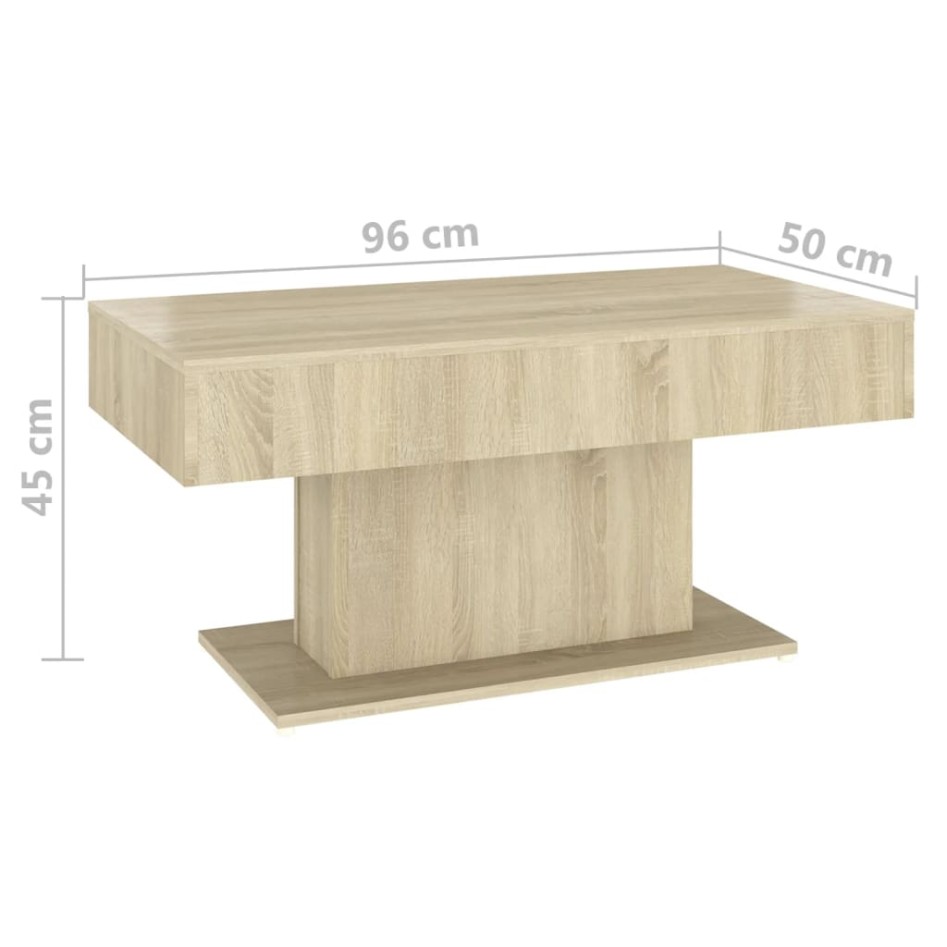 Mesa de centro madera contrachapada roble Sonoma 96x50x45