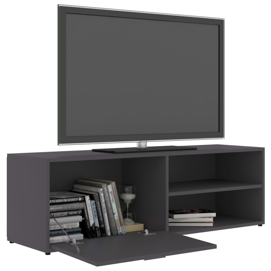 Mueble de TV madera contrachapada gris 120x34x37