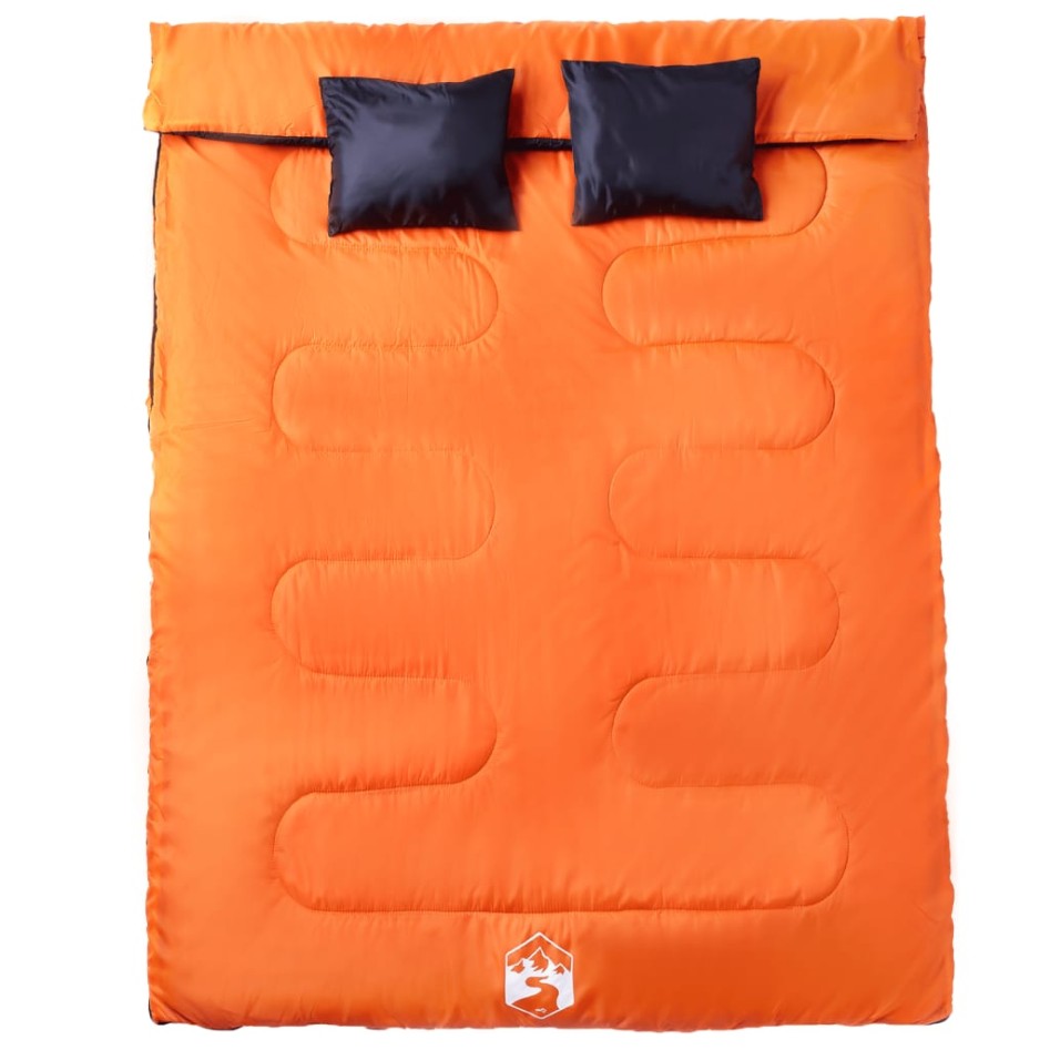 Saco de dormir doble y almohadas camping adultos 3-4