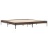 Estructura cama madera ingeniería metal marrón roble 200x200
