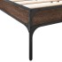Estructura cama madera ingeniería metal marrón roble 200x200