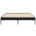 Estructura de cama madera de ingeniería y metal negro