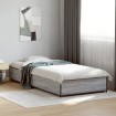 Estructura cama madera ingeniería metal gris Sonoma 75x190 cm