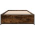 Estructura cama madera ingeniería metal roble ahumado 90x190