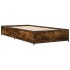 Estructura cama madera ingeniería metal roble ahumado 90x190