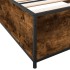 Estructura cama madera ingeniería metal roble ahumado 90x190
