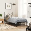 Estructura cama sin colchón con cabecero metal negro 75x190 cm