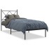 Estructura cama sin colchón con cabecero metal negro 75x190