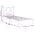 Estructura cama sin colchón con cabecero metal negro 75x190