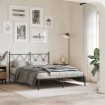 Estructura cama sin colchón con cabecero metal negro 135x190 cm