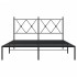 Estructura cama sin colchón con cabecero metal negro 135x190