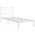 Estructura cama sin colchón con cabecero metal blanco 75x190