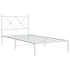 Estructura cama sin colchón con cabecero metal blanco 90x190