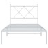 Estructura cama sin colchón con cabecero metal blanco 90x190