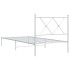 Estructura cama sin colchón con cabecero metal blanco 90x190