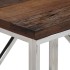 Mesa consola acero inoxidable madera maciza traviesa
