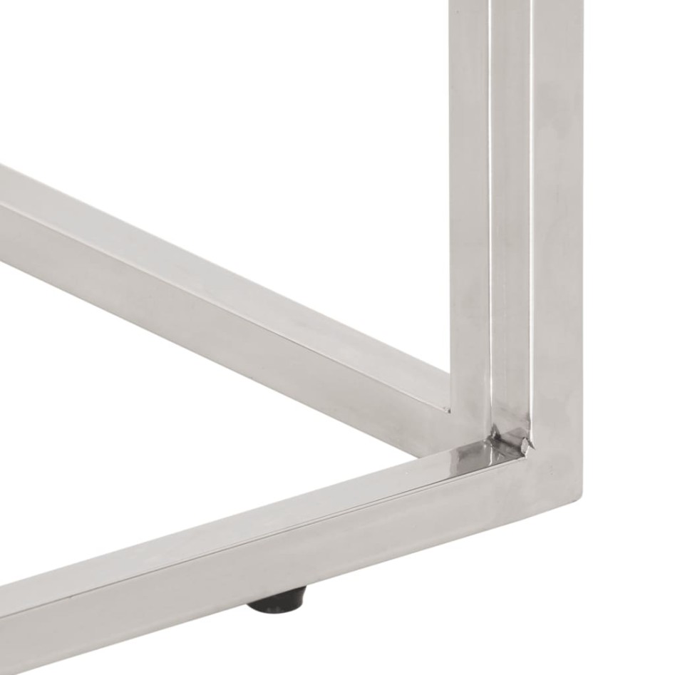 Mesa consola acero inoxidable madera maciza traviesa