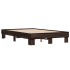 Estructura cama madera ingeniería metal marrón roble 140x200