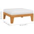 Reposapiés modular y cojín crema madera maciza de
