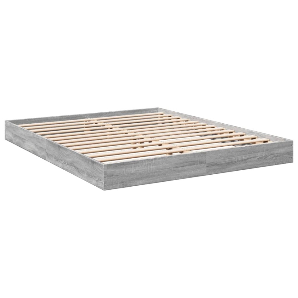 Estructura de cama madera de ingeniería gris Sonoma 150x200
