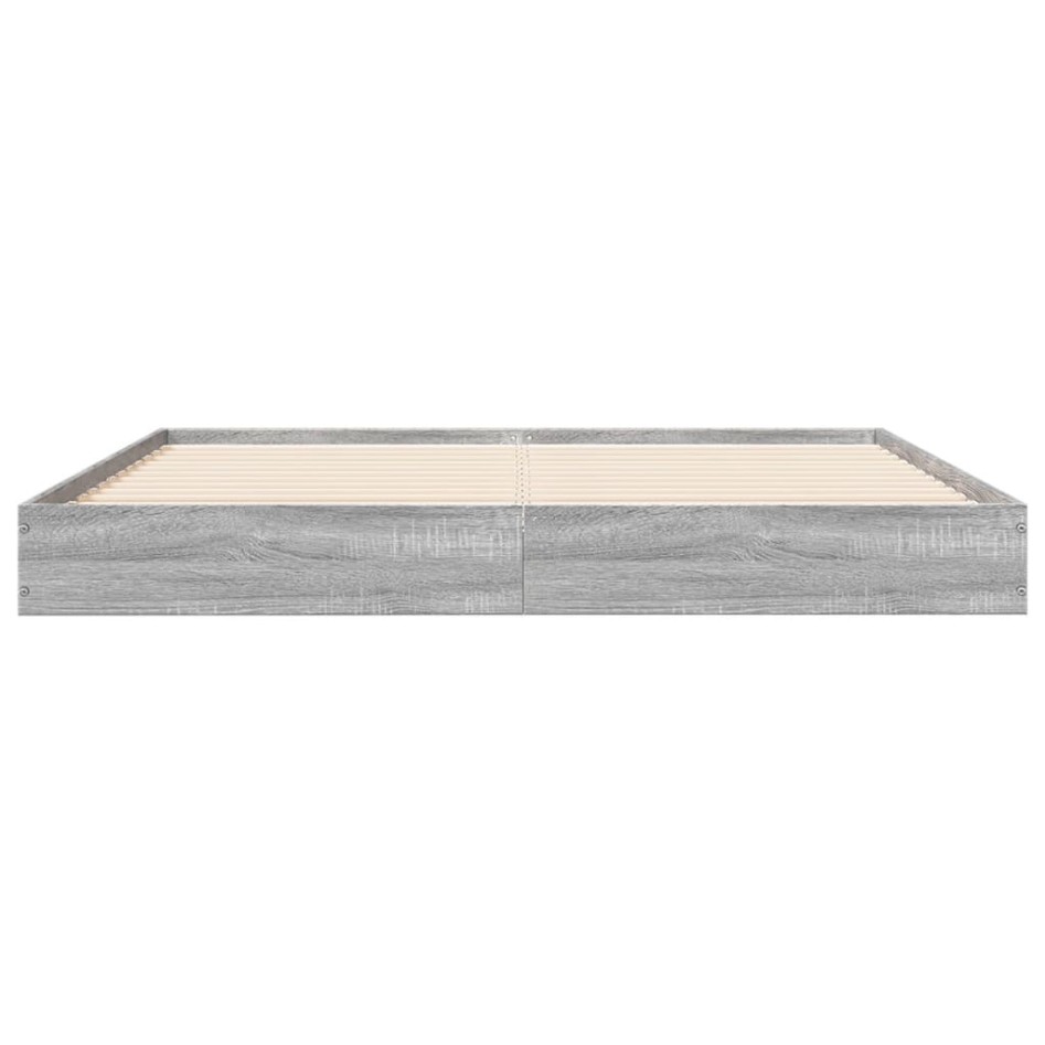 Estructura de cama madera de ingeniería gris Sonoma 150x200