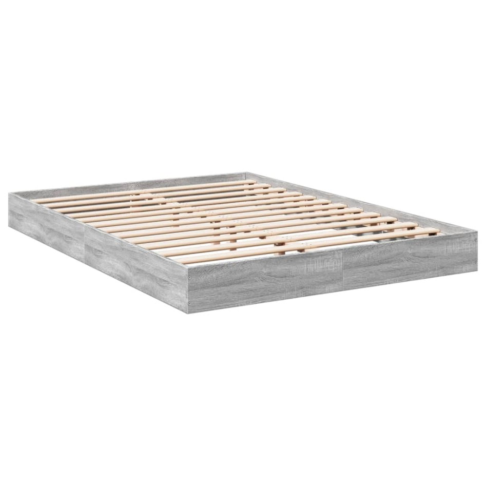 Estructura de cama madera de ingeniería gris Sonoma 120x200